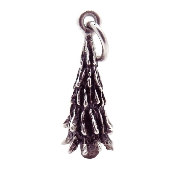 Vintage Sterling Silver 3D Christmas Tree Pine Tree Charm 1940s - Picture 8 of 8